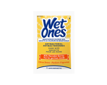 Wet Ones Anti-Bacterial Wipes Singles- Citrus - 28s