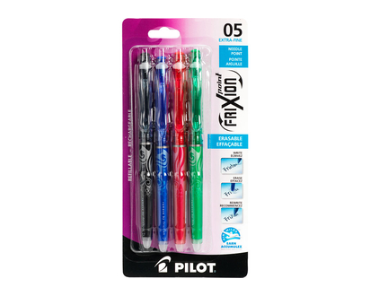 Pilot FriXion Point 0.5mm Extra-Fine Erasable Pens - Business Colours - 4 pack