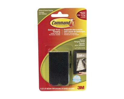Command Medium Picture Hanging Strips - Black - 4 sets