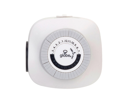 Globe Indoor Mechanical Indoor Timer - White
