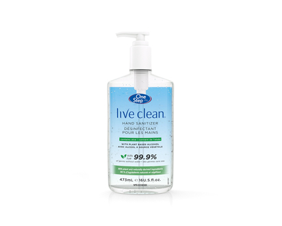 One Step Live Clean Hand Sanitizer with Pump - Aloe - 473ml