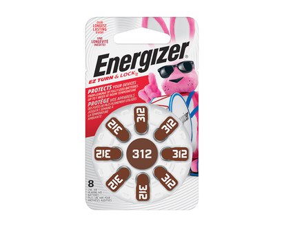 Energizer EZ Turn & Lock Size 312 Hearing Aid Batteries - 8 Pack - AZ312DP-8