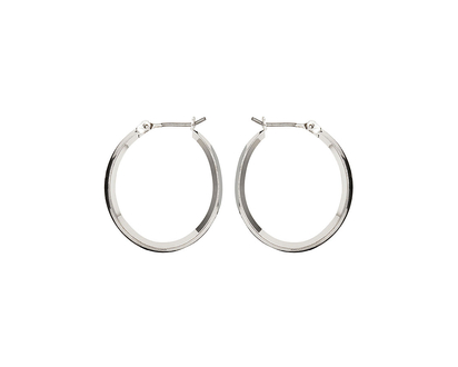 Nine West Silver Click It Hoop Earrings