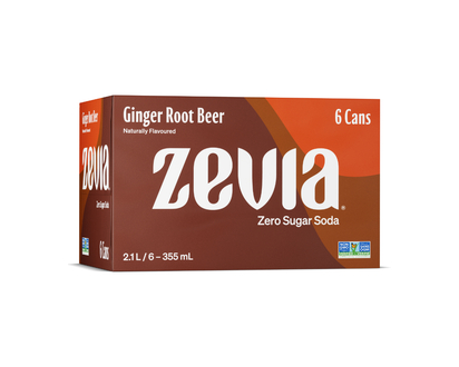 Zevia Soda - Ginger Root Beer - 6 x 355ml