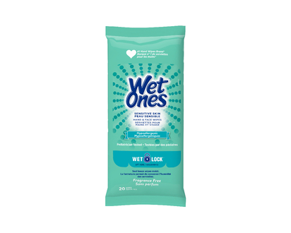 Wet Ones Hand and Face Wipes - Sensitive Skin - 20's