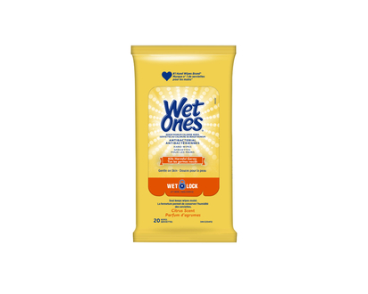 Wet Ones Anti-Bacterial Hand and Face Wipes - Citrus - 20s