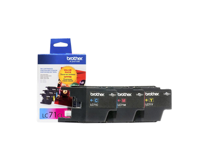 Brother LC71 3 Pack Colour Printer Ink Cartridges - LC713PKS