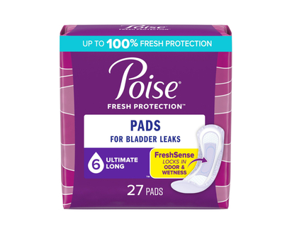 Poise Incontinence Pads - Ultimate Absorbency - Long - 27 Count