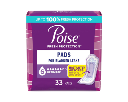 Poise Incontinence Pads - Ultimate Absorbency - Regular - 33 Count