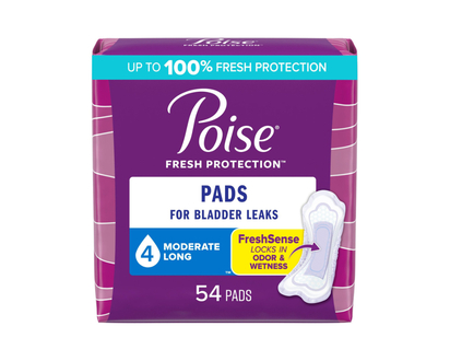 Poise Incontinence Pads - Moderate Absorbency - Long - 54 Count