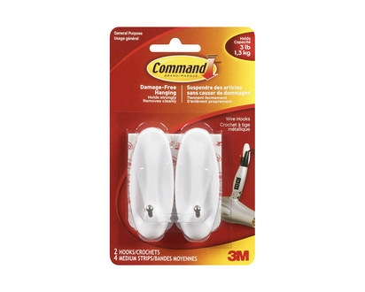 Command Wire Hooks - White - 2's