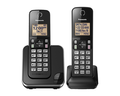 Panasonic 2 Handset Cordless Phone - Black - KXTGC382B