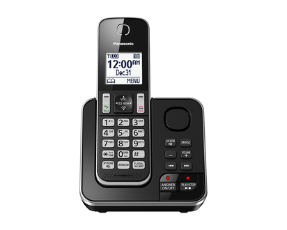 Panasonic 1 Handset Cordless Phone with Answering Machine - Black - KXTGD390B
