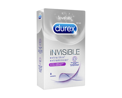 Durex Invisible Extra Thin Condoms - Extra Smooth - 8s