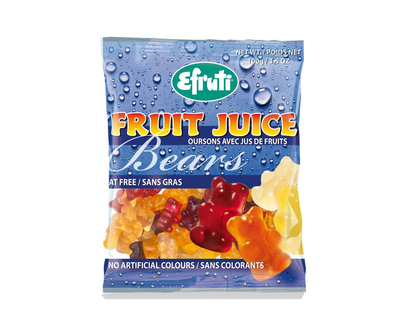 Efruti Gummi-Sweets Fruit Juice Bears - 100g