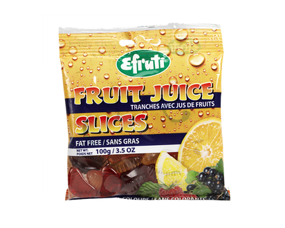 Efruti Gummi-Sweets Fruit Juice Slices - 100g