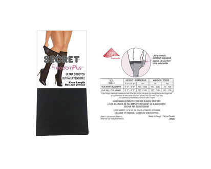 Secret Freedom Plus Knee High - Black - One Size