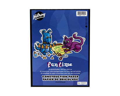 Hilroy Funtime Construction Paper Pad - 9 x 12 inch - 96 sheets