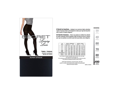 Secret Luxury Matte Opaque Tights - B - Black