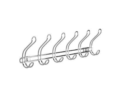 InterDesign Classico Over the Door Rack with 6 Hook - Chrome