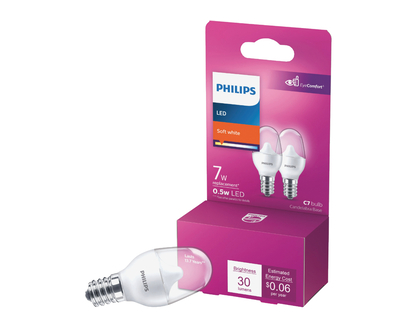 Philips E12 LED Light Bulb - 7w - Soft White
