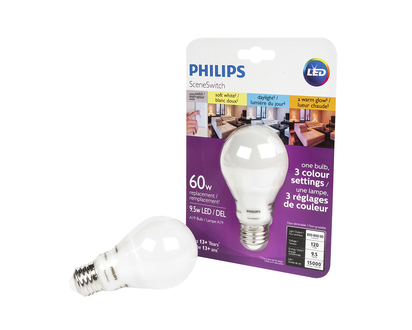 Philips A19 LED Light Bulb - Tri Colour - 60w