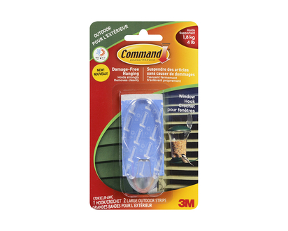Command Large Outdoor Window Hook - Clear - 1 hook