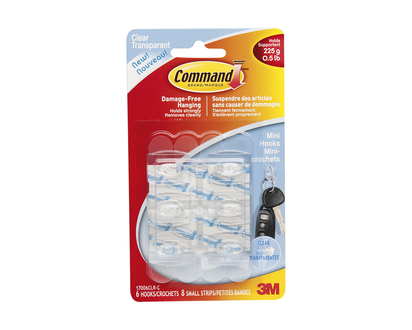 Command Mini Hooks - Clear - 6's