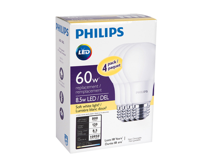 Philips Basic A19 LED Light Bulb - Daylight - 8W/4pk