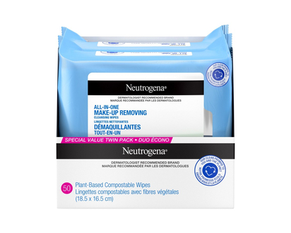Neutrogena All-in-One Make-Up Removing Wipes - 2 x 25's