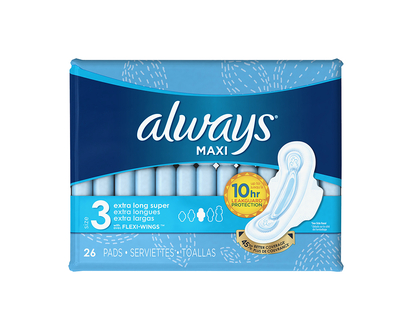 Always Maxi Extra Pads - Size 3 Extra Long Super - 26s