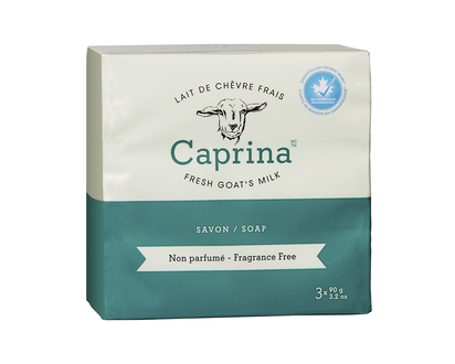 Caprina by Canus Fresh Goat's Milk Soap - Fragrance Free - 3 x 90g