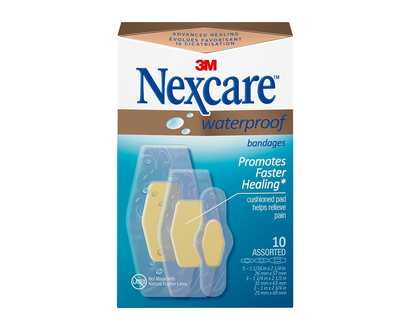 3M Nexcare Waterproof Bandages - Assorted - 10s