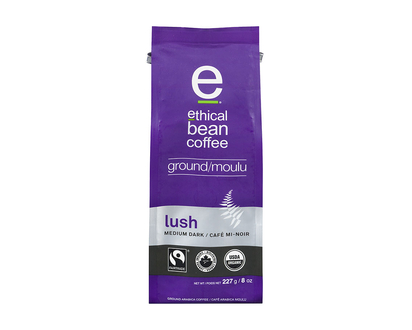 Ethical Bean Coffee - Lush Medium Dark - Ground Coffee - 227g