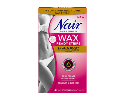 Nair Hair Remover Wax Ready Strips - Legs & Body - 40s/4s