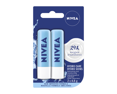 Nivea Hydro Care Duo Pack Lip Care - 2x4.8g