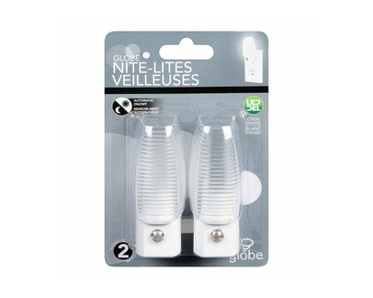 Globe LED Auto On/Off Night Light - 2 pack