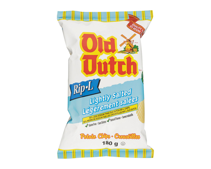 Old Dutch Rip-L Potato Chips - Light Salt - 180g