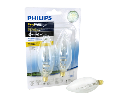 Philips EcoVantage B10 Chandelier Bulb - Sparkling - 2 pack
