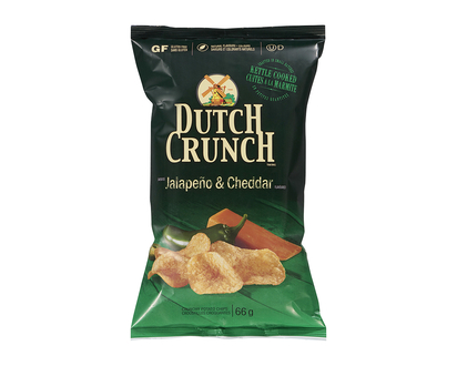 Dutch Crunch Kettle Cooked Potato Chips - Jalapeno & Cheddar - 66g
