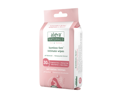 Aleva Naturals Bamboo Fem Intimate Wipes - 30ct