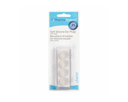 PharmaSystems Soft Silicone Ear Plugs - Clear - 2 pairs