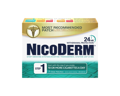 NicoDerm Step 1 Nicotine Clear Patches - 21mg - 7's