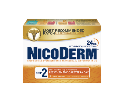 Nicoderm Stop Smoking System STEP 2 - 14mg - 7 clear patches