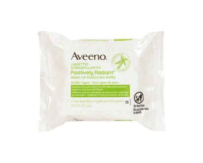 Aveeno Active Naturals Positively Radiant Make Up Removing Wipes - 25's