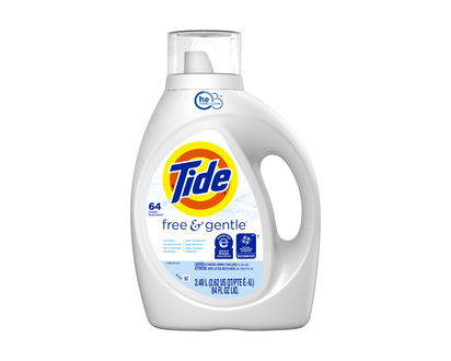 Tide HE Liquid Laundry Detergent - Free & Gentle - 2.48L / 64 loads