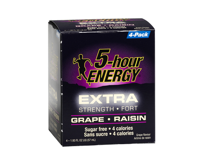 5-Hour Energy Drink - Grape - Extra Strength - 4 x 57 ml