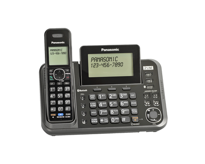Panasonic 2-Line Bluetooth (Link-To-Cell) Cordless Phone - Black - KX-TG9541B