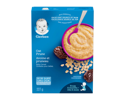 Gerber Baby Cereal - Oat and Prune - 227g
