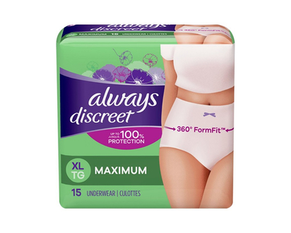 Always Discreet Maximum Protection Incontinence Underwear - Extra Large - 15's